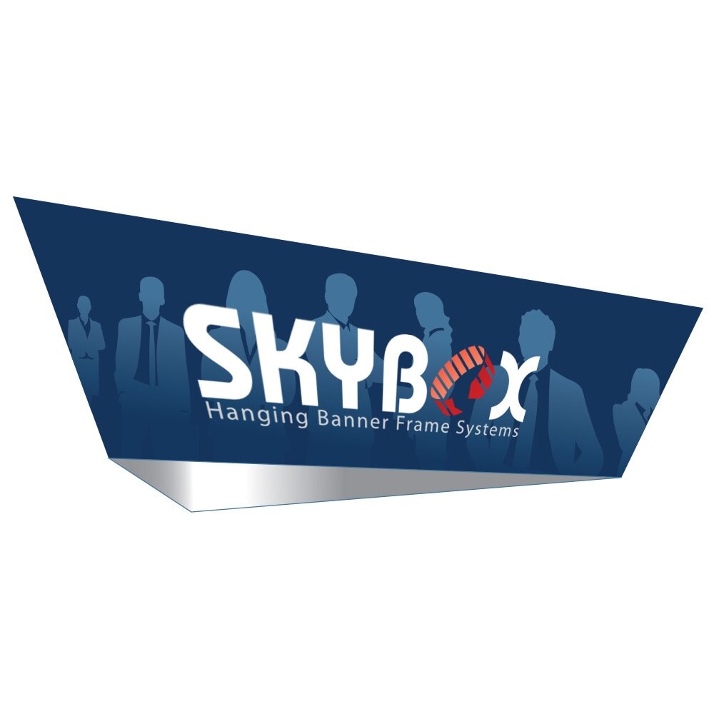 16x5 ft. Hanging Banner Tapered Triangle — Single Sided Graphic Package with White Back Fabric